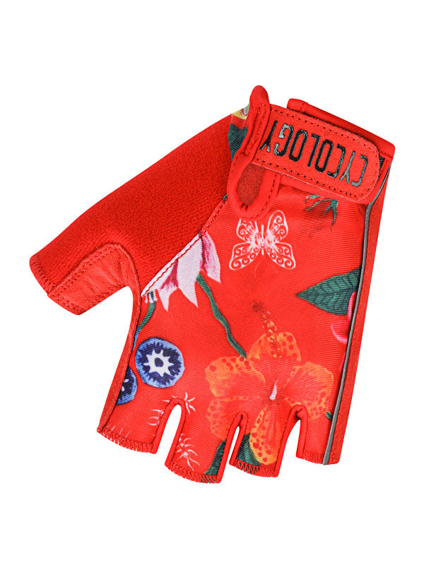 Aloha Red Cycling Gloves top View  | Cycology AUS