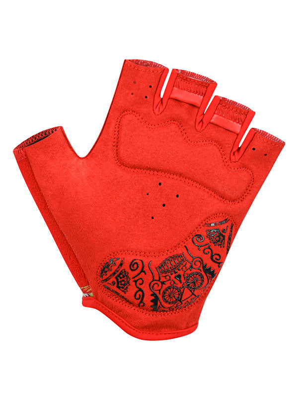 Aloha Red Cycling Gloves  Palm View | Cycology AUS