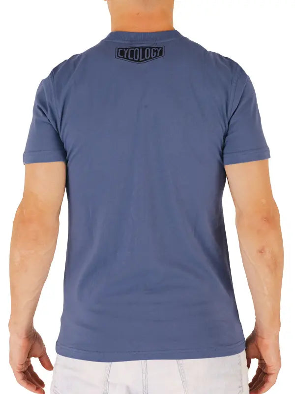 Always Ready To Ride Blue Men's Cycling T-Shirt Back | Cycology AUS