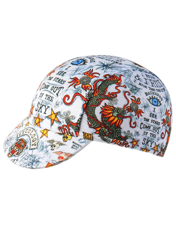 City of Angels White Cycling Cap | 
 Side view Cycology AUS