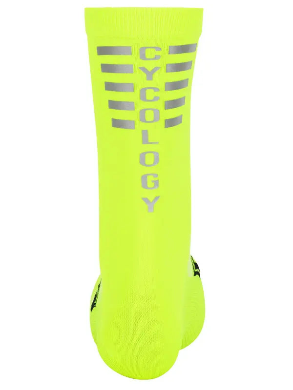 Cycology Lime Green Reflective Logo Cycling Socks | Cycology AUS