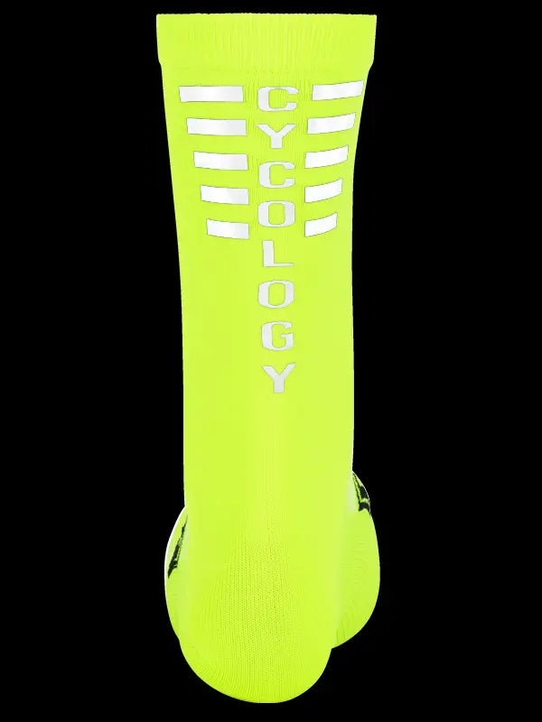 Cycology Lime Green Reflective Logo Cycling Socks | Cycology AUS