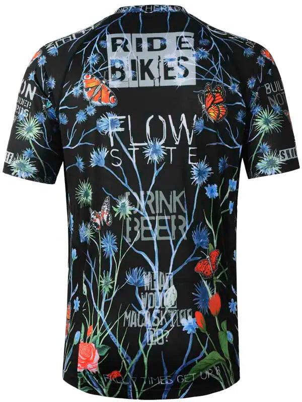 Gangsta Black Men's Short Sleeve Mountain Bike Jersey  Back | Cycology AUS