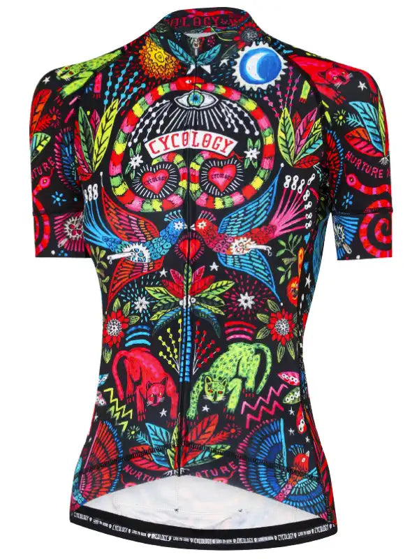 Jungle Jungle Black Women's Cycling Jersey  Front | Cycology AUS