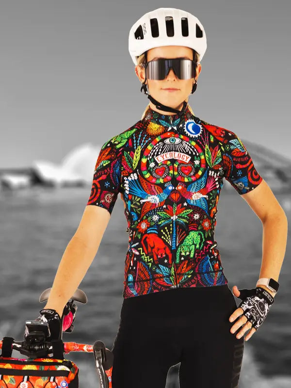 Jungle Jungle Black Women's Cycling Jersey on model  | Cycology AUS