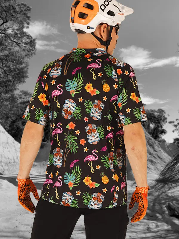 Molokai Black Short Sleeve Mountain Bike Jersey  Back on model | Cycology AUS