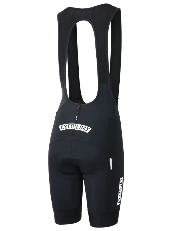 Cycology Womens Black Quick Pee Cycling Bib Shorts Back  |  Cycology AUS