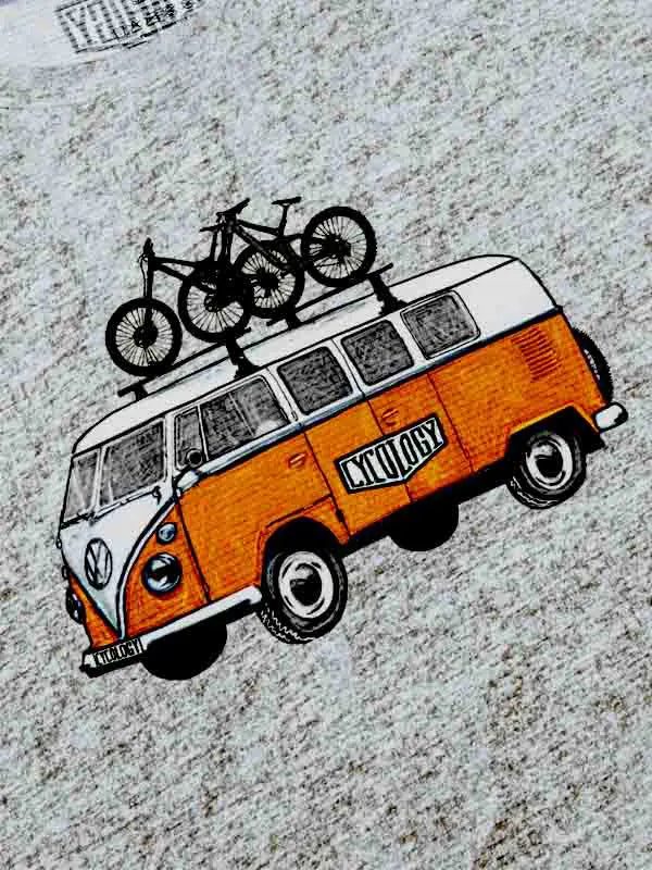 Road Tripping MTB Grey Men's Technical T shirt Graphic | Cycology AUS