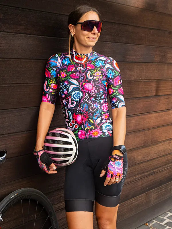 Secret Garden Black Women's Reborn Cycling Jersey  on model