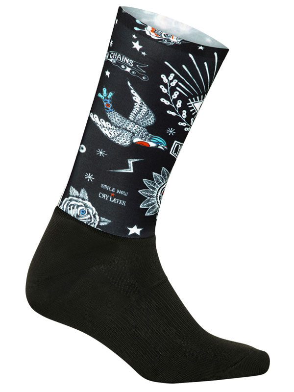 Tattoo Black Aero Cycling Socks | Cycology AUS