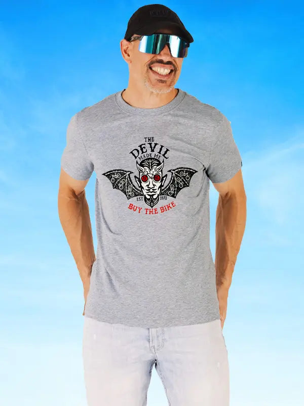 The Devil Made Me Grey Men's Cycling T-Shirt  On model Cycology AUS