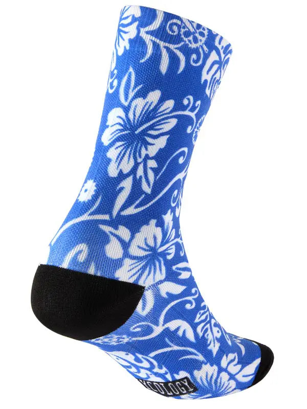 Waimea Blue Cycling Socks Heel  | Cycology AUS