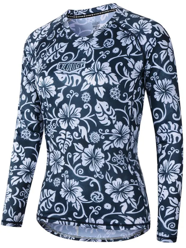 Waimea Blue Women's Long Sleeve MTB Jersey Back  | Cycology AUS