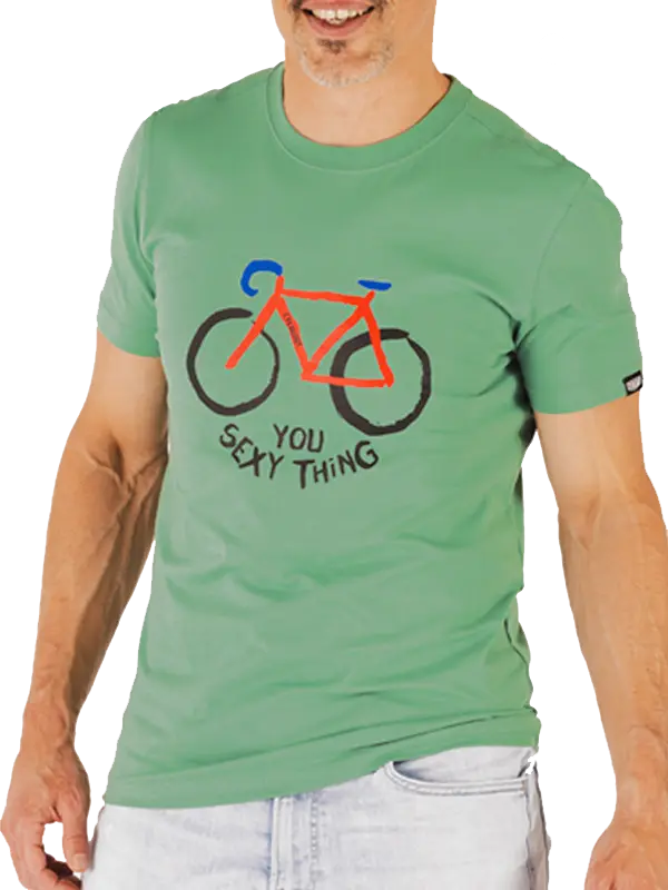 You Sexy Thing Green Men's Cycling T-Shirt Front  | Cycology AUS