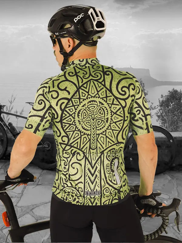 Zanzibar Green Men's Cycling Jersey  | Cycology AUS model back 